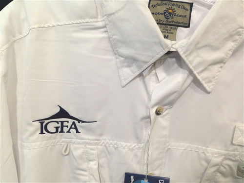 L/S IGFA Marlin Pierpoint Tech Shirt (White) – IGFA Store