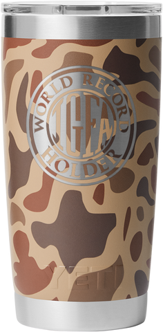 IGFA Yeti Wet Camo 20oz World Record Holder Logo Rambler