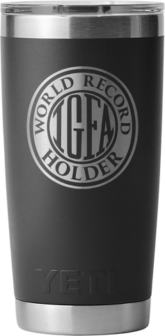 IGFA Yeti Black 20oz World Record Holder Logo Rambler