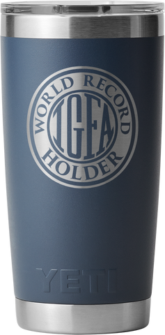 IGFA Yeti Navy 20oz World Record Holder Logo Rambler