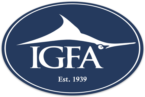 IGFA Marlin Logo Sticker Navy Blue 6" x 4"