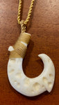 Island Fish Hook Necklace Fl Alligator Scute (1 1/2" x 1 1/4")