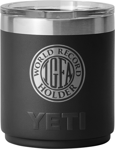 IGFA Yeti Black 10oz World Record Holder Logo Lowball Rambler