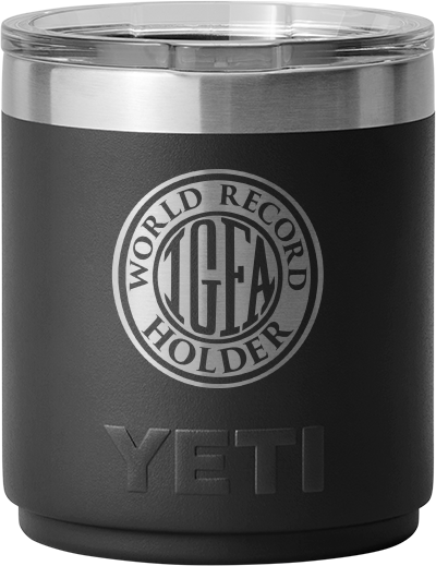 IGFA Yeti Black 10oz World Record Holder Logo Lowball Rambler