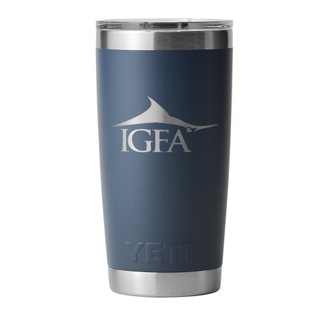 IGFA Yeti Navy 20oz Marlin Logo Rambler