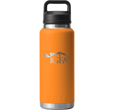 IGFA Yeti King Crab Orange 36oz Peacock Bass Logo Bottle Rambler