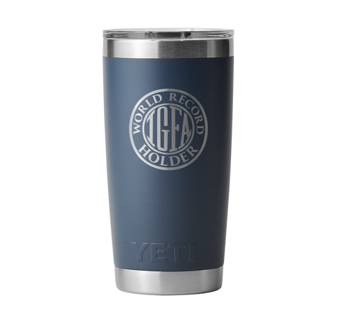 IGFA Yeti Navy 20oz World Record Holder Logo Rambler