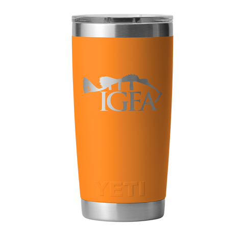 IGFA Yeti King Crab Orange 20oz Peacock Bass Logo Rambler