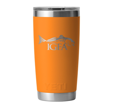 IGFA Yeti King Crab Orange 20oz Red Drum Logo Rambler