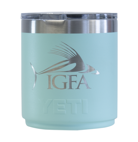 IGFA Seafoam Roosterfish Stackable 10 oz Lowball with Magslider Lid