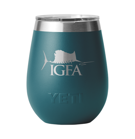 IGFA Yeti Agave Teal 10oz Sailfish Logo Wine Tumbler