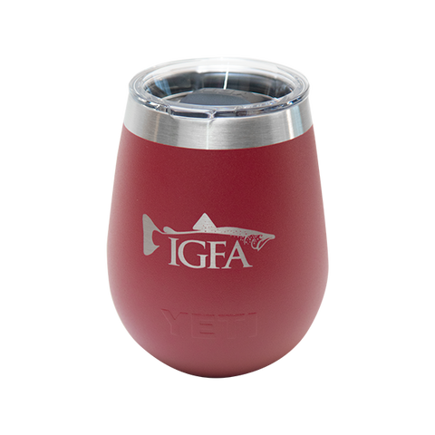 IGFA Red Trout Wine Tumbler 10 oz with Magslider Lid