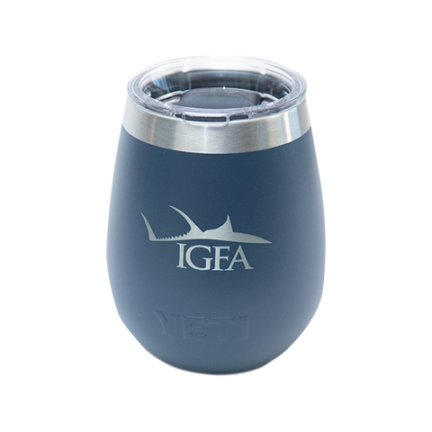 IGFA Navy Tuna Wine Tumbler 10 oz with Magslider Lid